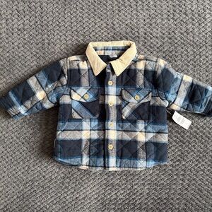 Baby Gap Blue Plaid Quilted Jacket